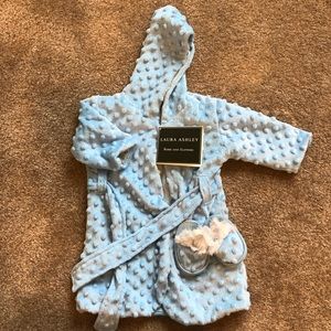 Laura Ashley Baby Blue Robe and Slippers